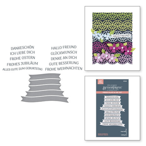 Spellbinders German Sentiments BetterPress Plate & Die Set (BP-266) Spellbinders German Sentiments BetterPress Plate & Die Set (BP-266)