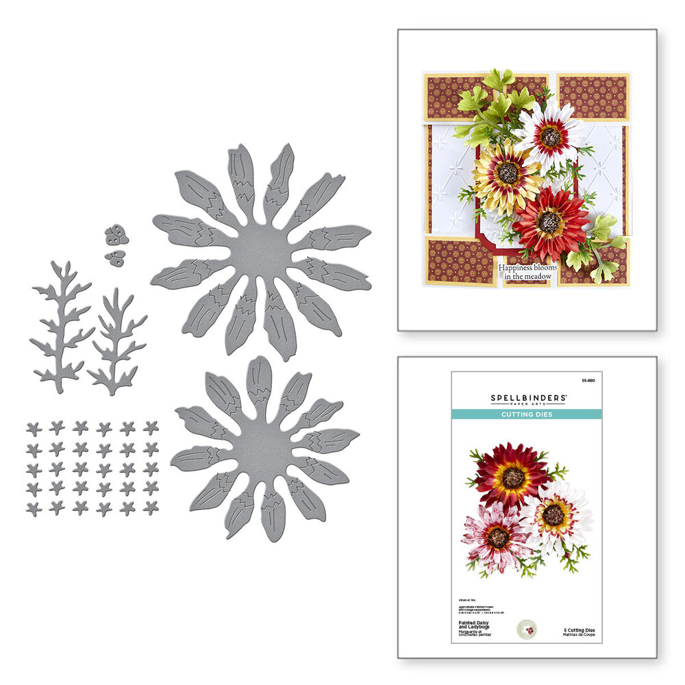 Spellbinders Painted Daisy and Ladybugs Etched Dies (S5-660)