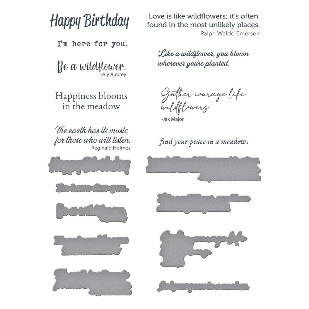 Spellbinders Through the Meadow Sentiments BetterPress Plate & Die Set (BP-244) Spellbinders Through the Meadow Sentiments BetterPress Plate & Die Set (BP-244)