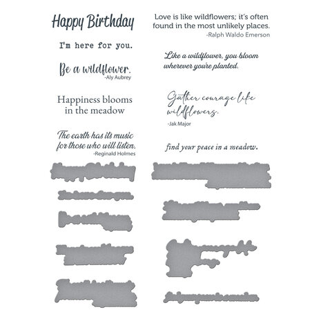 Spellbinders Through the Meadow Sentiments BetterPress Plate & Die Set (BP-244) Spellbinders Through the Meadow Sentiments BetterPress Plate & Die Set (BP-244)