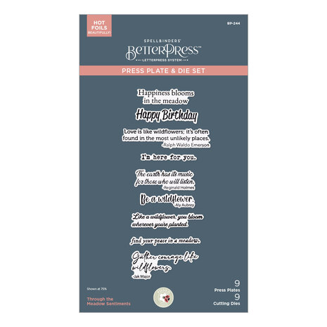 Spellbinders Through the Meadow Sentiments BetterPress Plate & Die Set (BP-244) Spellbinders Through the Meadow Sentiments BetterPress Plate & Die Set (BP-244)