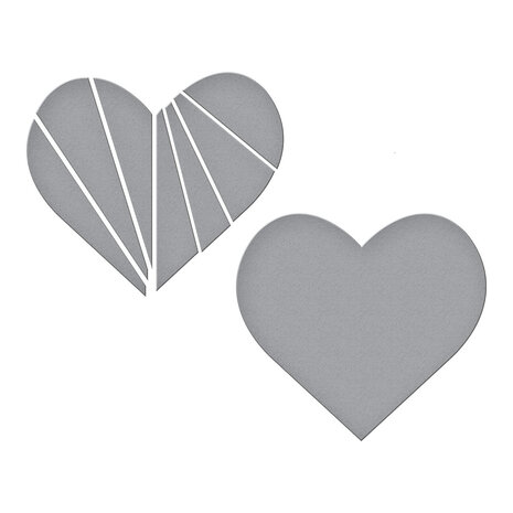 Spellbinders Pieced Heart Etched Dies (S5-662) (DISCONTINUED)