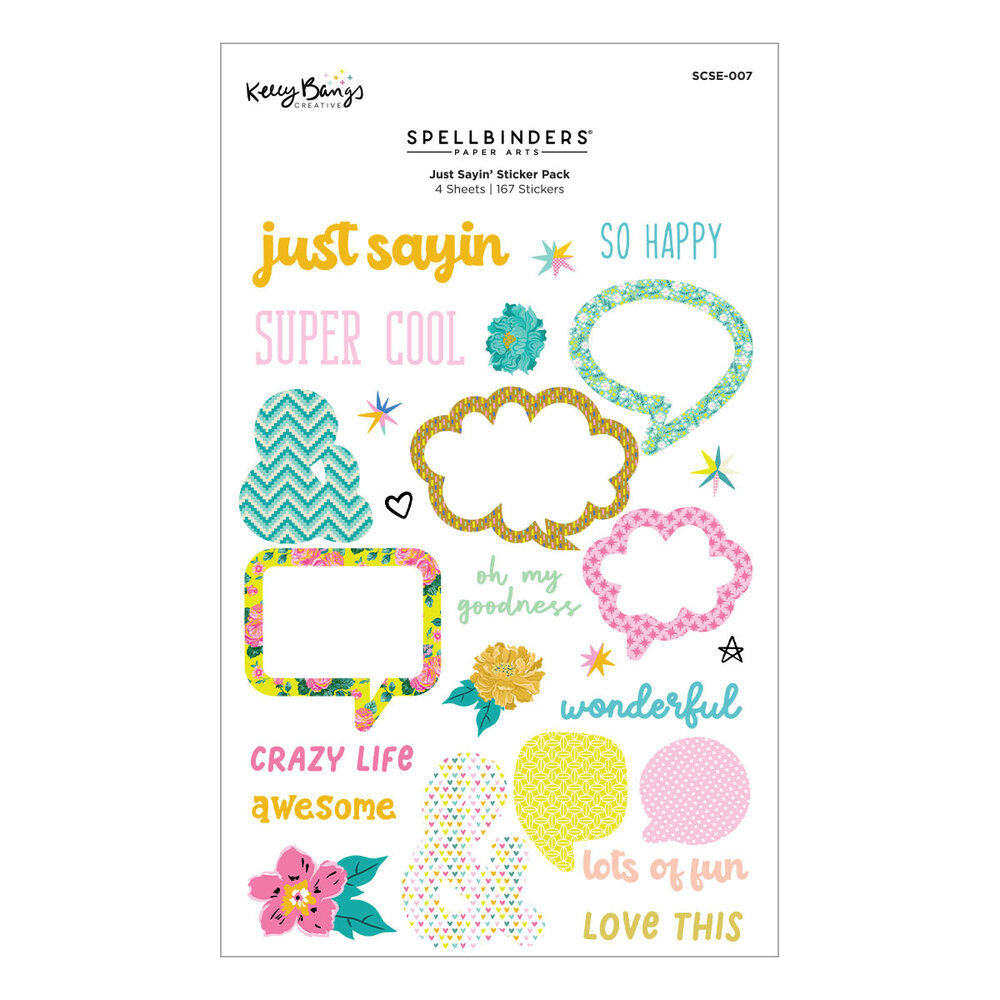 Spellbinders Just Sayin' Sticker Pack (SCSE-007) (DISCONTINUED)