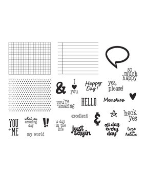 Spellbinders Speech Bubbles Sentiments Clear Stamp Set (STP-250)