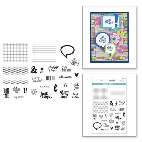 Spellbinders Speech Bubbles Sentiments Clear Stamp Set (STP-250)