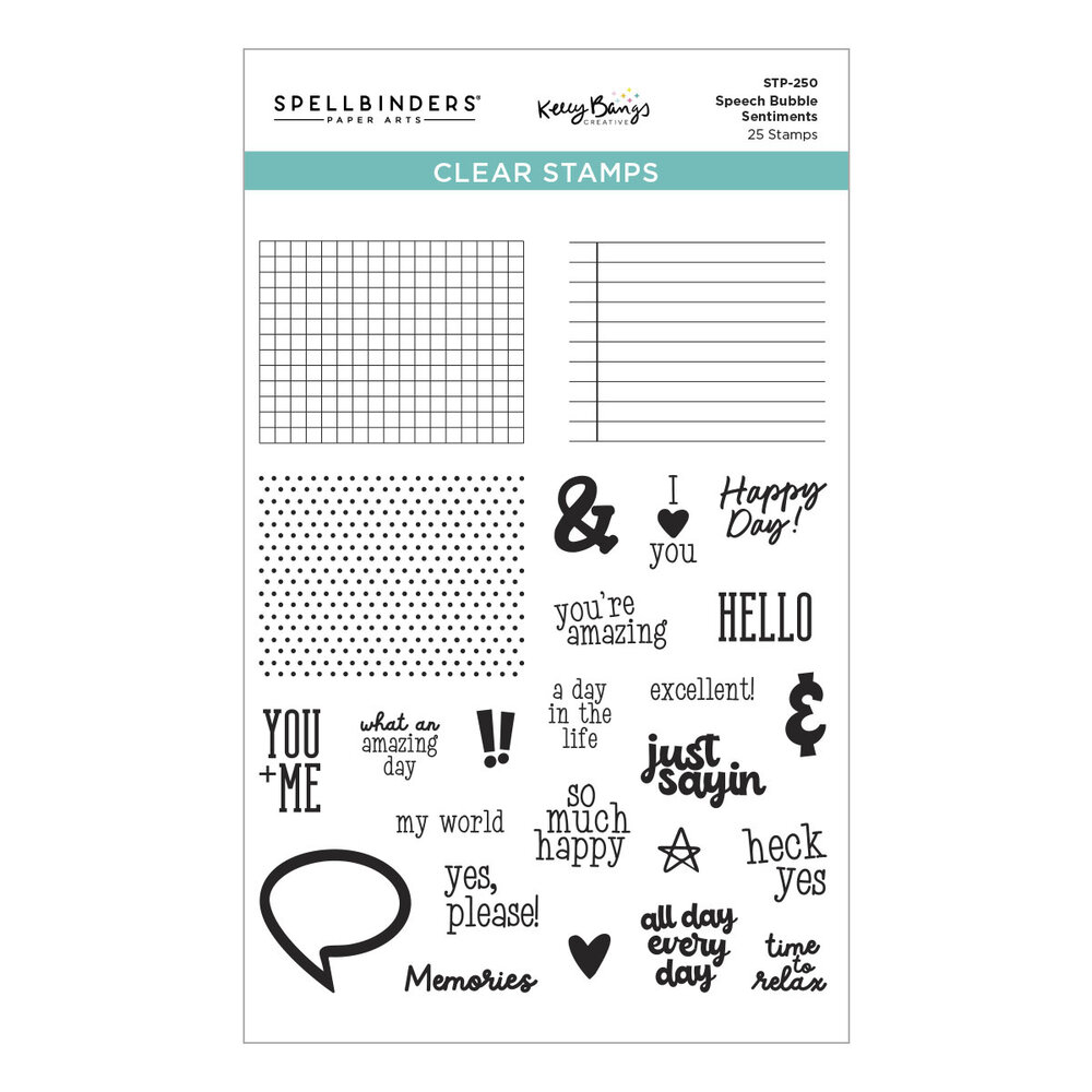 Spellbinders Speech Bubbles Sentiments Clear Stamp Set (STP-250)