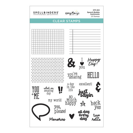 Spellbinders Speech Bubbles Sentiments Clear Stamp Set (STP-250)