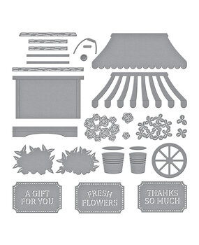 Spellbinders Flower Cart Etched Dies (S6-253)