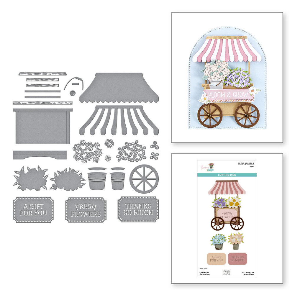Spellbinders Flower Cart Etched Dies (S6-253)