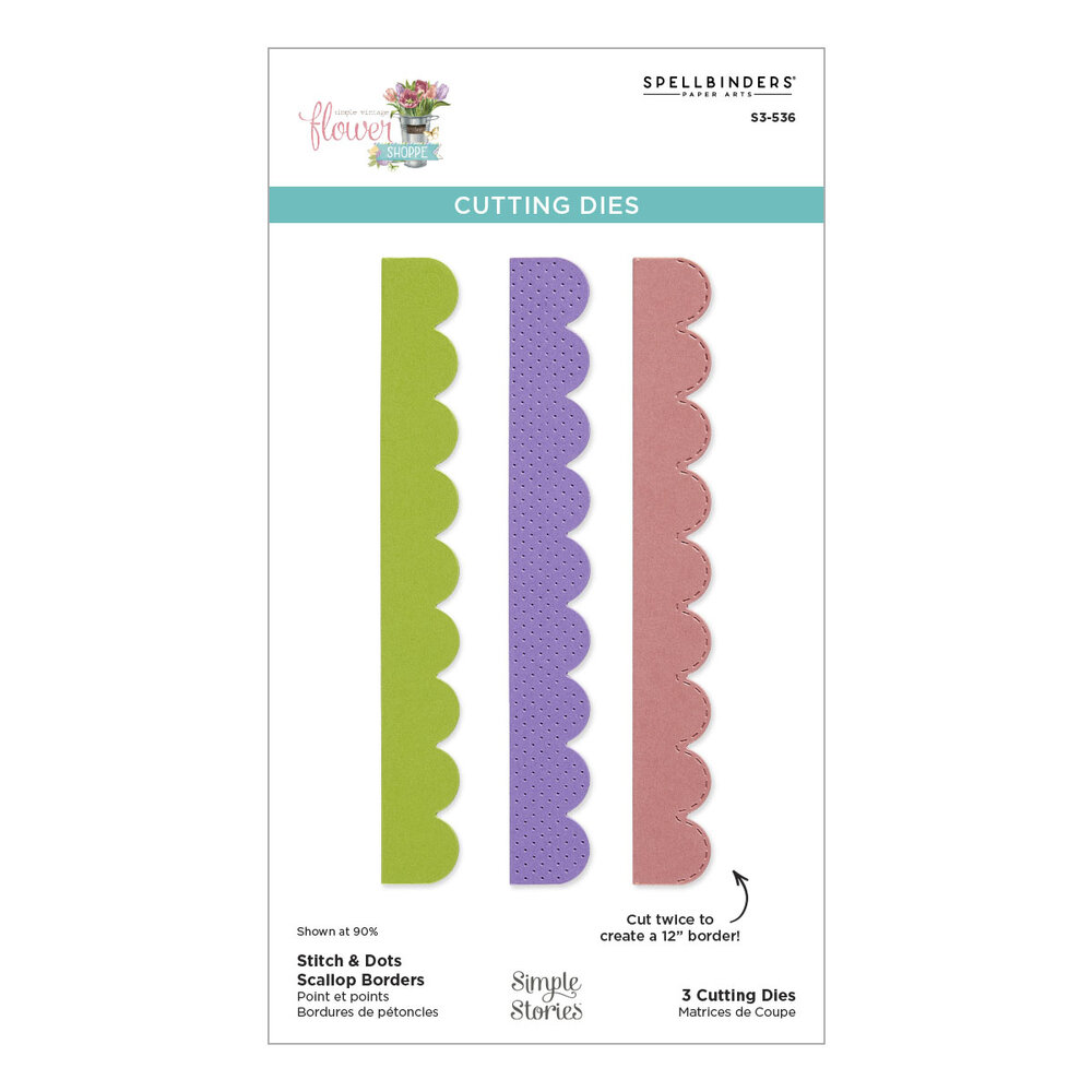 Spellbinders Stitch & Dots Scallop Borders Etched Dies (S3-536) Spellbinders Stitch & Dots Scallop Borders Etched Dies (S3-536)