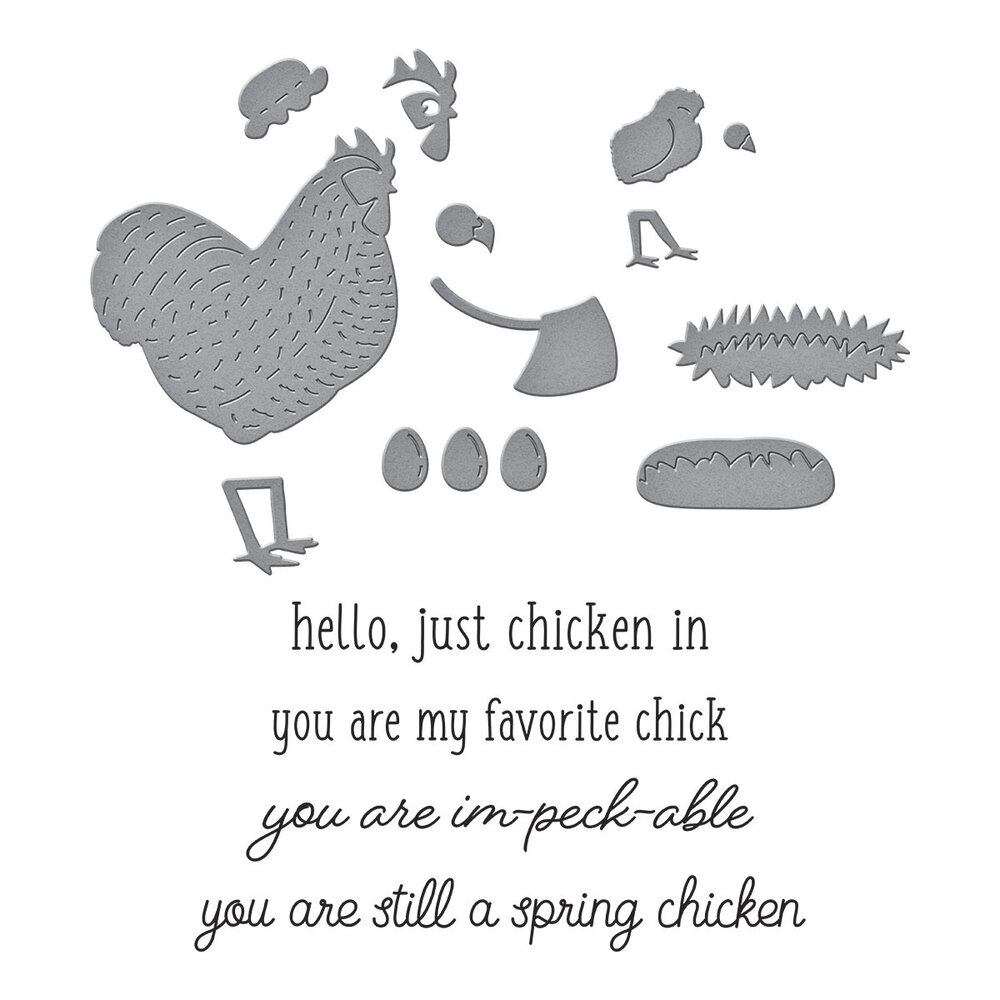 Spellbinders Spring Chicken Clear Stamp & Die Set (SDS-197) Spellbinders Spring Chicken Clear Stamp & Die Set (SDS-197)