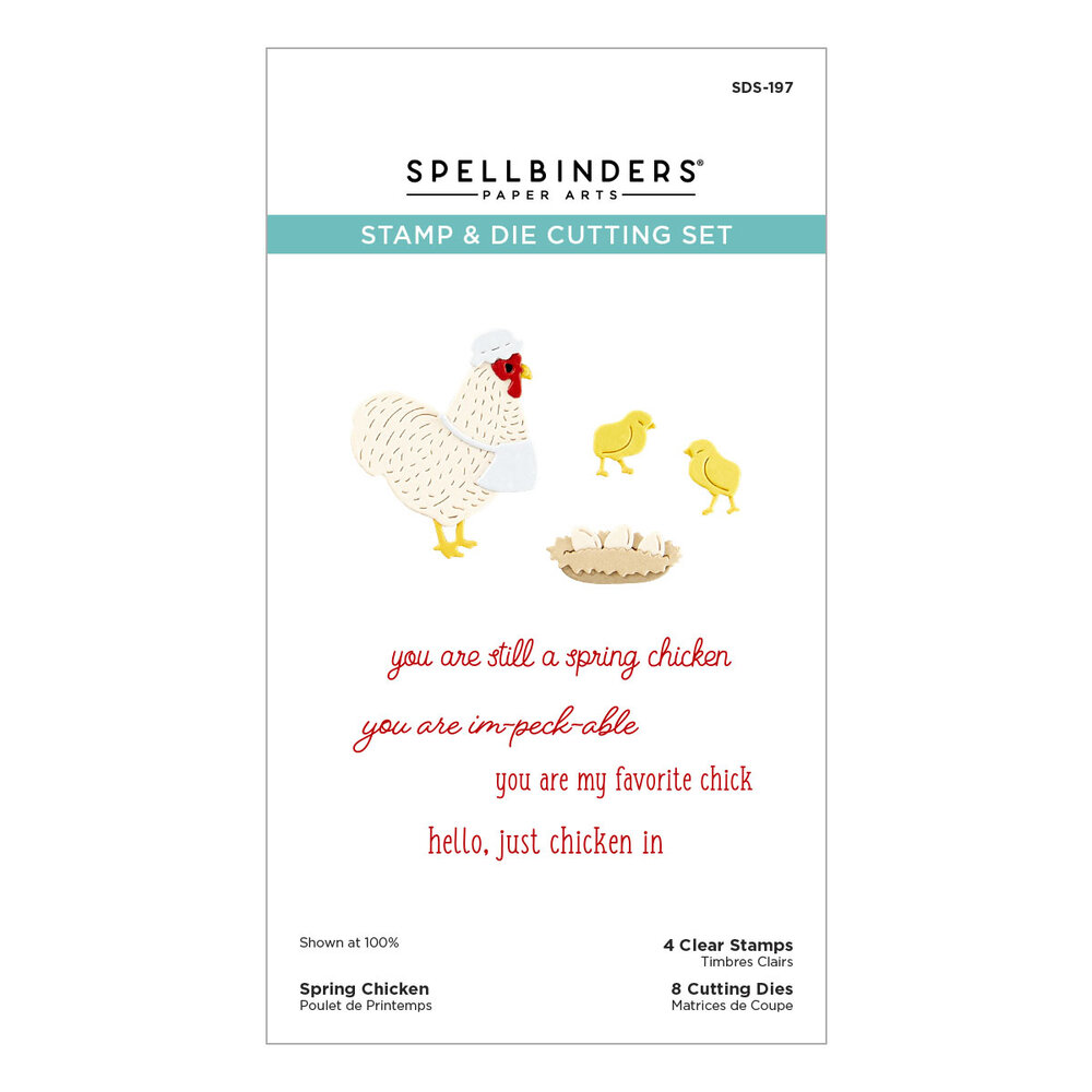 Spellbinders Spring Chicken Clear Stamp & Die Set (SDS-197) Spellbinders Spring Chicken Clear Stamp & Die Set (SDS-197)