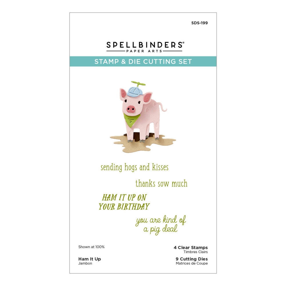 Spellbinders Ham It Up Clear Stamp & Die Set (SDS-199) Spellbinders Ham It Up Clear Stamp & Die Set (SDS-199)