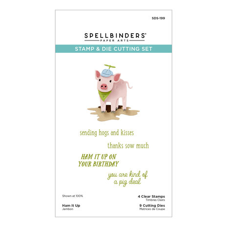 Spellbinders Ham It Up Clear Stamp & Die Set (SDS-199) Spellbinders Ham It Up Clear Stamp & Die Set (SDS-199)