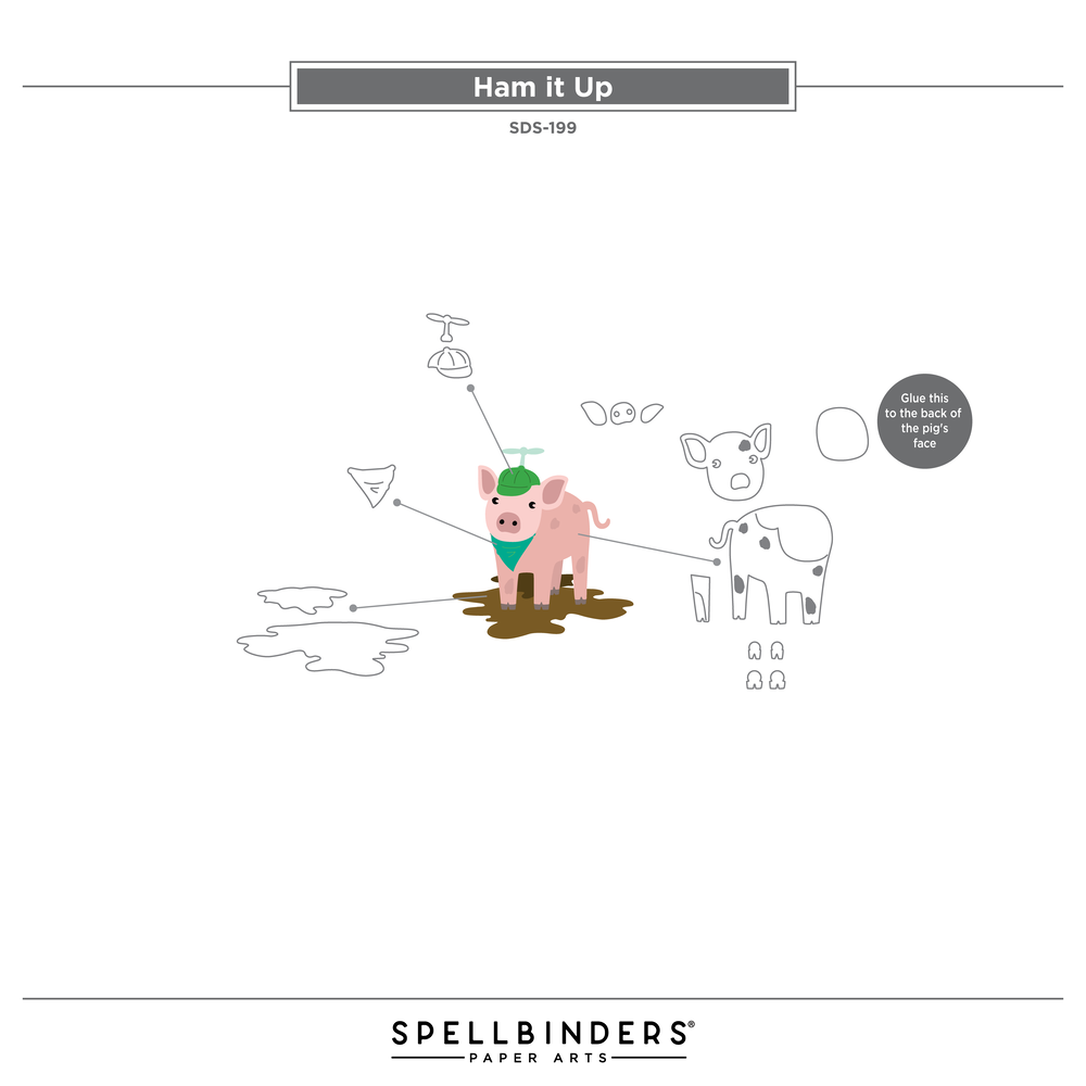 Spellbinders Ham It Up Clear Stamp & Die Set (SDS-199) Spellbinders Ham It Up Clear Stamp & Die Set (SDS-199)