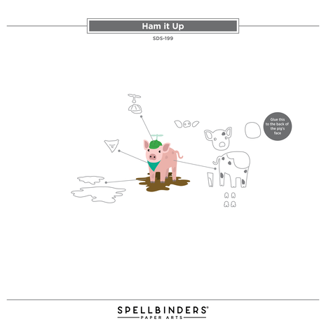 Spellbinders Ham It Up Clear Stamp & Die Set (SDS-199) Spellbinders Ham It Up Clear Stamp & Die Set (SDS-199)