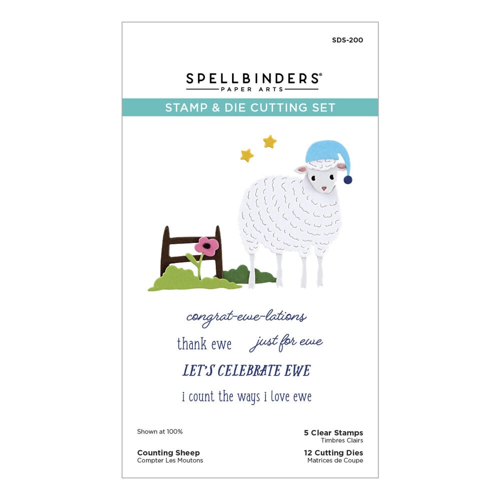 Spellbinders Counting Sheep Clear Stamp & Die Set (SDS-200) Spellbinders Counting Sheep Clear Stamp & Die Set (SDS-200)