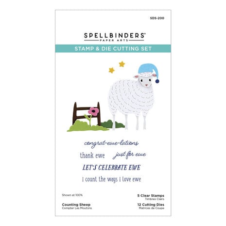 Spellbinders Counting Sheep Clear Stamp & Die Set (SDS-200) Spellbinders Counting Sheep Clear Stamp & Die Set (SDS-200)