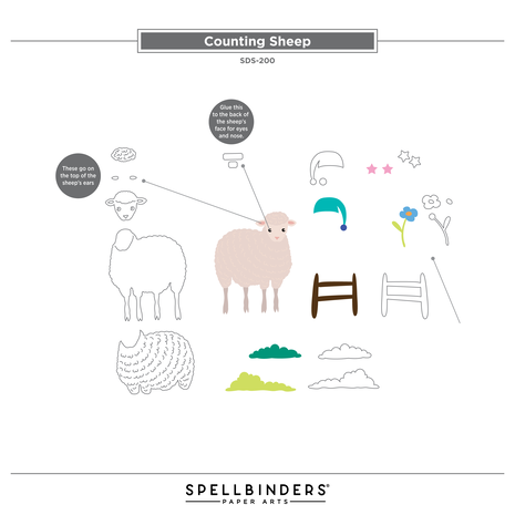 Spellbinders Counting Sheep Clear Stamp & Die Set (SDS-200) Spellbinders Counting Sheep Clear Stamp & Die Set (SDS-200)