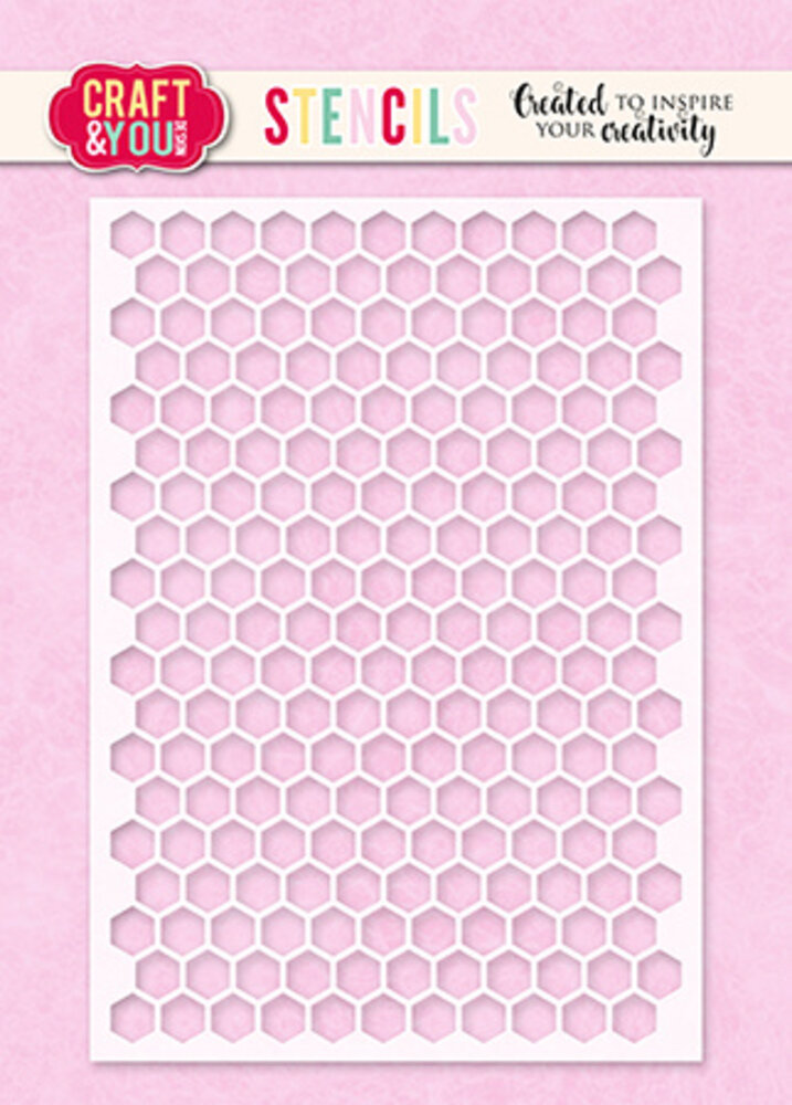 Craft & You Design Honeycomb A6 Stencil (CYD-SC008) Craft & You Design Honeycomb A6 Stencil (CYD-SC008)