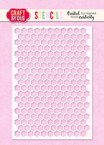 Craft & You Design Honeycomb A6 Stencil (CYD-SC008) Craft & You Design Honeycomb A6 Stencil (CYD-SC008)