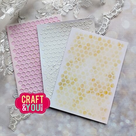 Craft & You Design Honeycomb A6 Stencil (CYD-SC008) Craft & You Design Honeycomb A6 Stencil (CYD-SC008)