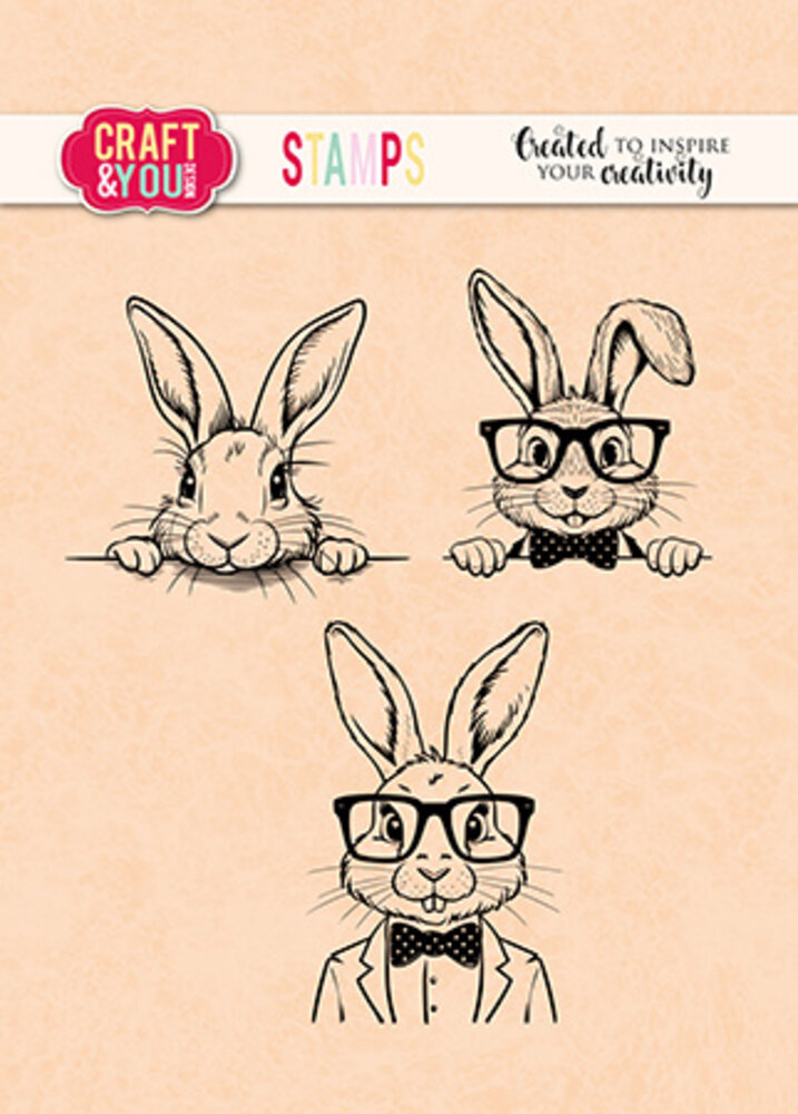 Craft & You Design Funny Bunnies Set Stamps (CYD-CS048) Craft & You Design Funny Bunnies Set Stamps (CYD-CS048)