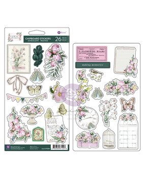 Prima Marketing Serene Petals Chipboard Stickers Blooming Beauty (26pcs) (671228)