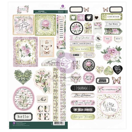 Prima Marketing Serene Petals Stickers (55pcs) (671266)