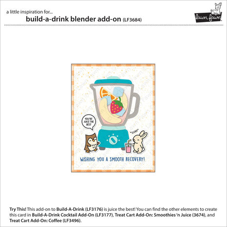 Lawn Fawn Build-A-Drink Blender Add-On Lawn Cuts Custom Craft Dies (LF3684)