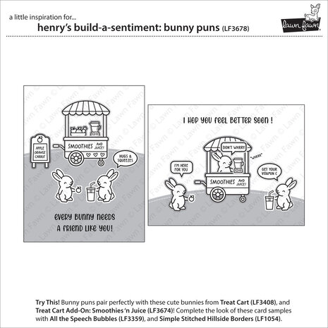 Lawn Fawn Henry's Build-A-Sentiment: Bunny Puns Clear Stamps (LF3678) Lawn Fawn Henry's Build-A-Sentiment: Bunny Puns Clear Stamps (LF3678)