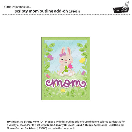 Lawn Fawn Scripty Mom Outline Add-On Lawn Cuts Custom Craft Dies (LF3691) Lawn Fawn Scripty Mom Outline Add-On Lawn Cuts Custom Craft Dies (LF3691)