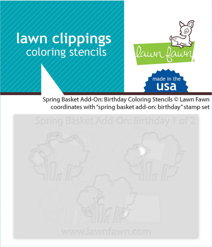 Lawn Fawn Spring Basket Add-On: Birthday Lawn Clippings Coloring Stencils (LF3663) (OUTLET)