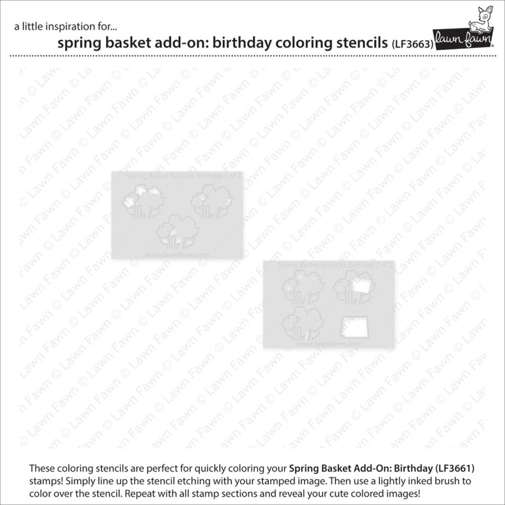 Lawn Fawn Spring Basket Add-On: Birthday Lawn Clippings Coloring Stencils (LF3663) (OUTLET)