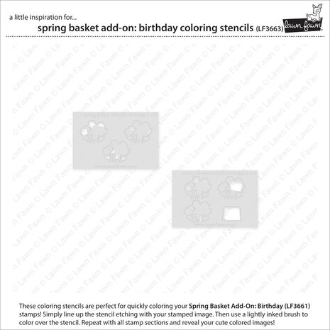 Lawn Fawn Spring Basket Add-On: Birthday Lawn Clippings Coloring Stencils (LF3663) (OUTLET)