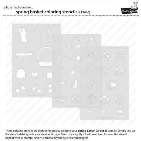 Lawn Fawn Spring Basket Lawn Clippings Coloring Stencils (LF3660) (OUTLET)