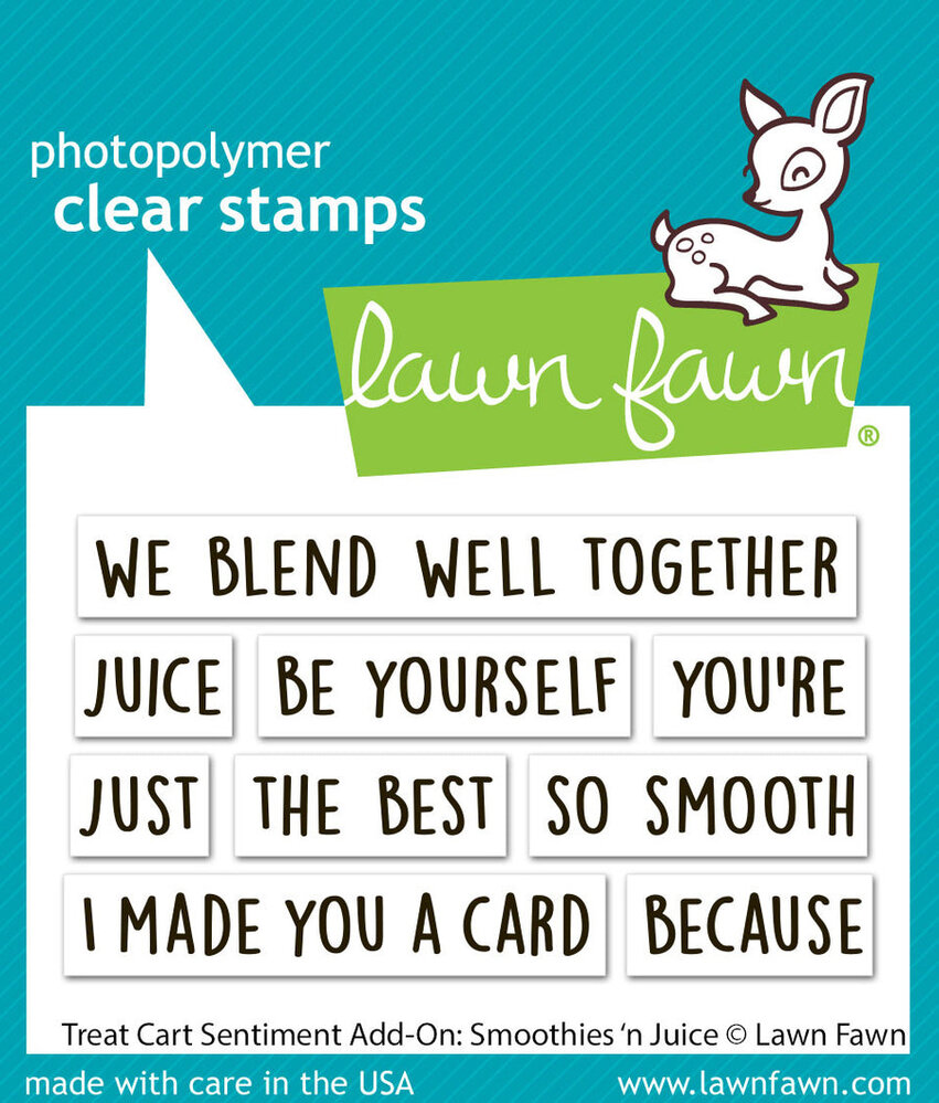 Lawn Fawn Treat Cart Sentiment Add-On: Smoothies 'N Juice Clear Stamps (LF3677) Lawn Fawn Treat Cart Sentiment Add-On: Smoothies 'N Juice Clear Stamps (LF3677)