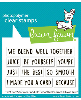 Lawn Fawn Treat Cart Sentiment Add-On: Smoothies 'N Juice Clear Stamps (LF3677)