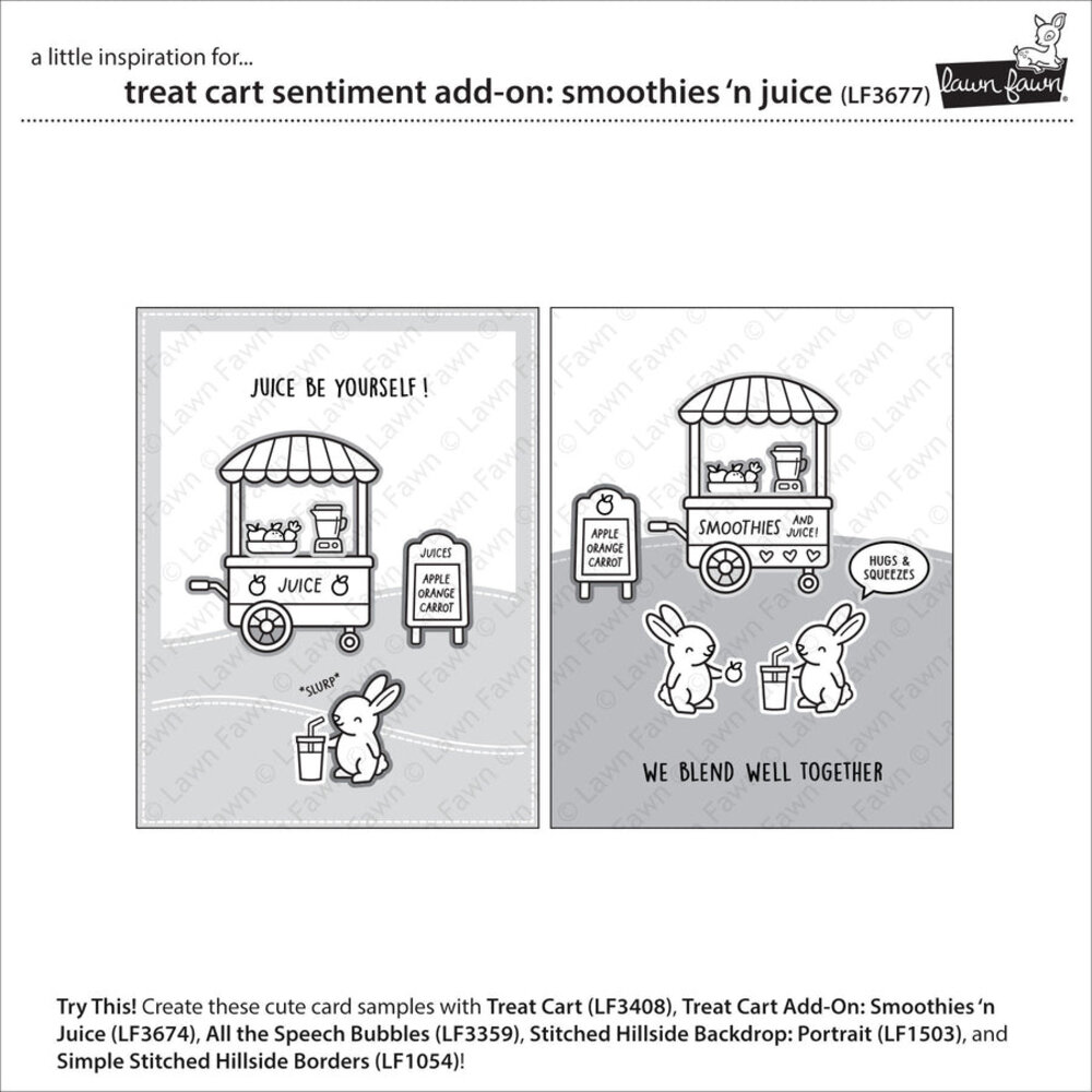 Lawn Fawn Treat Cart Sentiment Add-On: Smoothies 'N Juice Clear Stamps (LF3677) Lawn Fawn Treat Cart Sentiment Add-On: Smoothies 'N Juice Clear Stamps (LF3677)