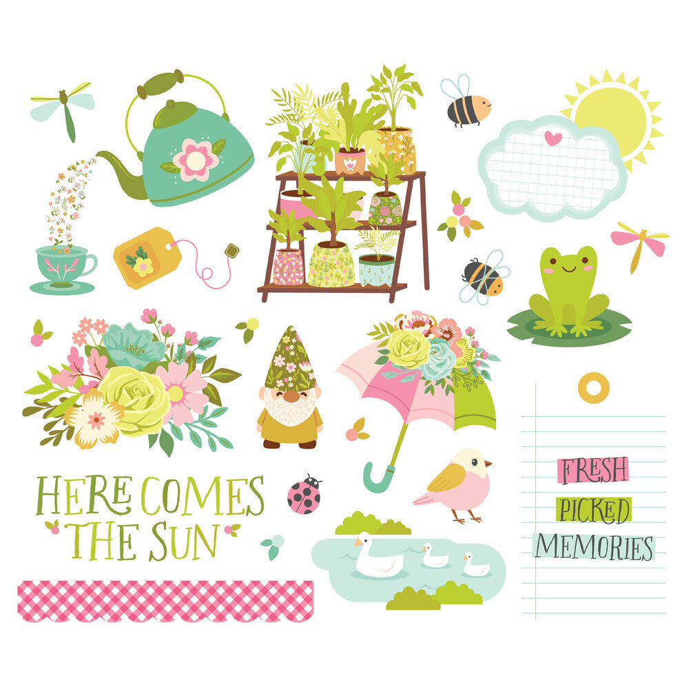 Simple Stories Tea Garden Big Bits & Pieces (24121) (OUTLET)