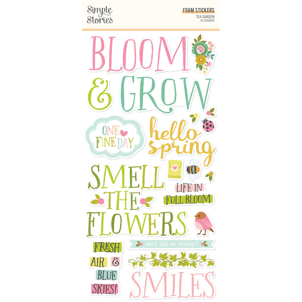 Simple Stories Tea Garden Foam Stickers (24122)