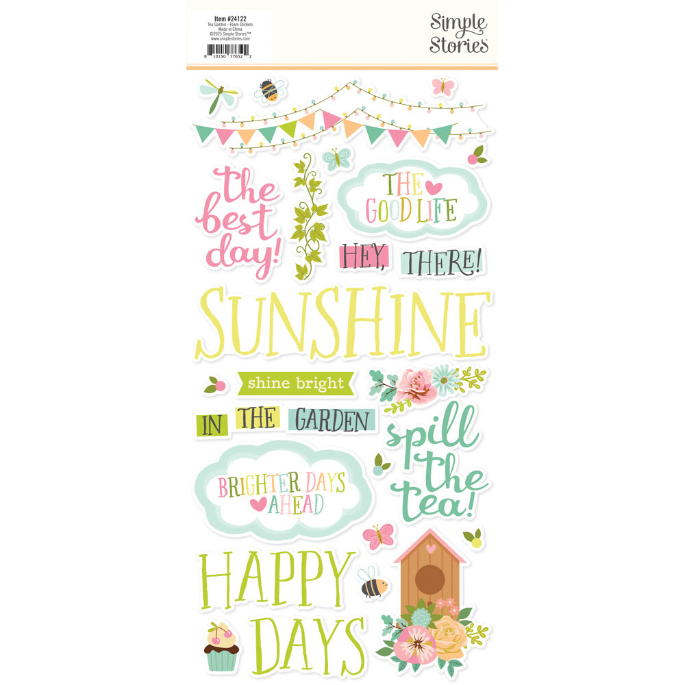 Simple Stories Tea Garden Foam Stickers (24122)