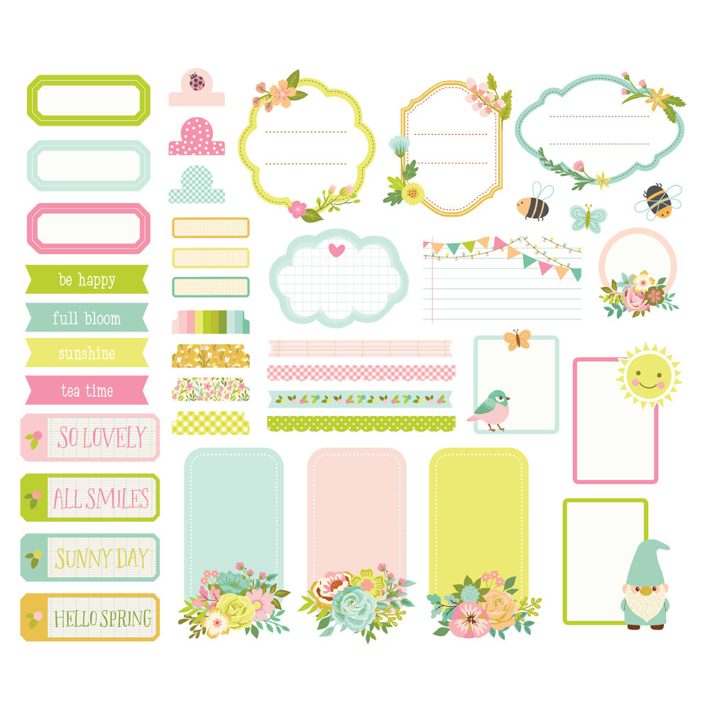 Simple Stories Tea Garden Journal Bits & Pieces (24119)