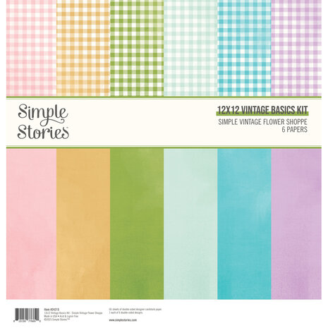 Simple Stories Simple Vintage Flower Shoppe 12x12 Inch Vintage Basics Kit (24215)