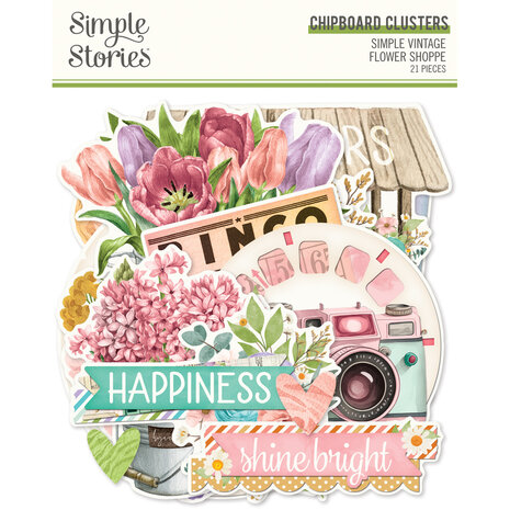 Simple Stories Simple Vintage Flower Shoppe Chipboard Clusters (24227)