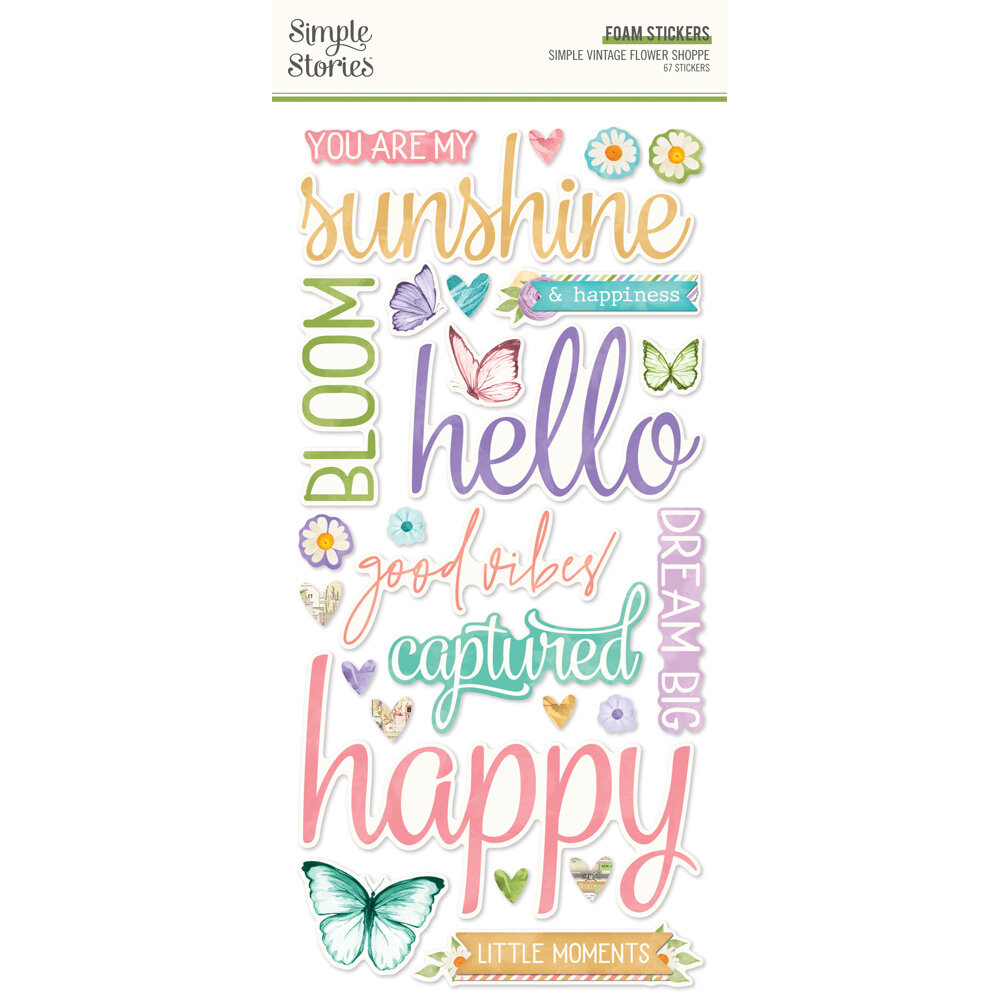 Simple Stories Simple Vintage Flower Shoppe Foam Stickers (24228)