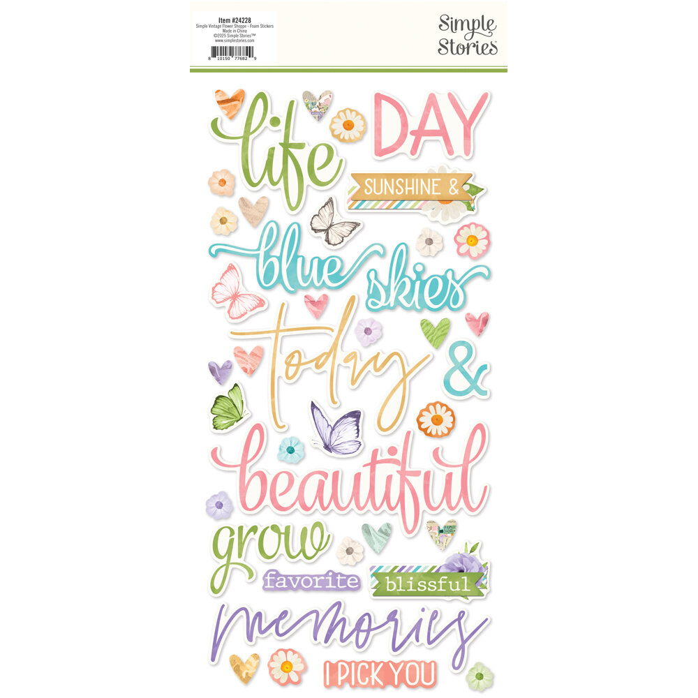 Simple Stories Simple Vintage Flower Shoppe Foam Stickers (24228)