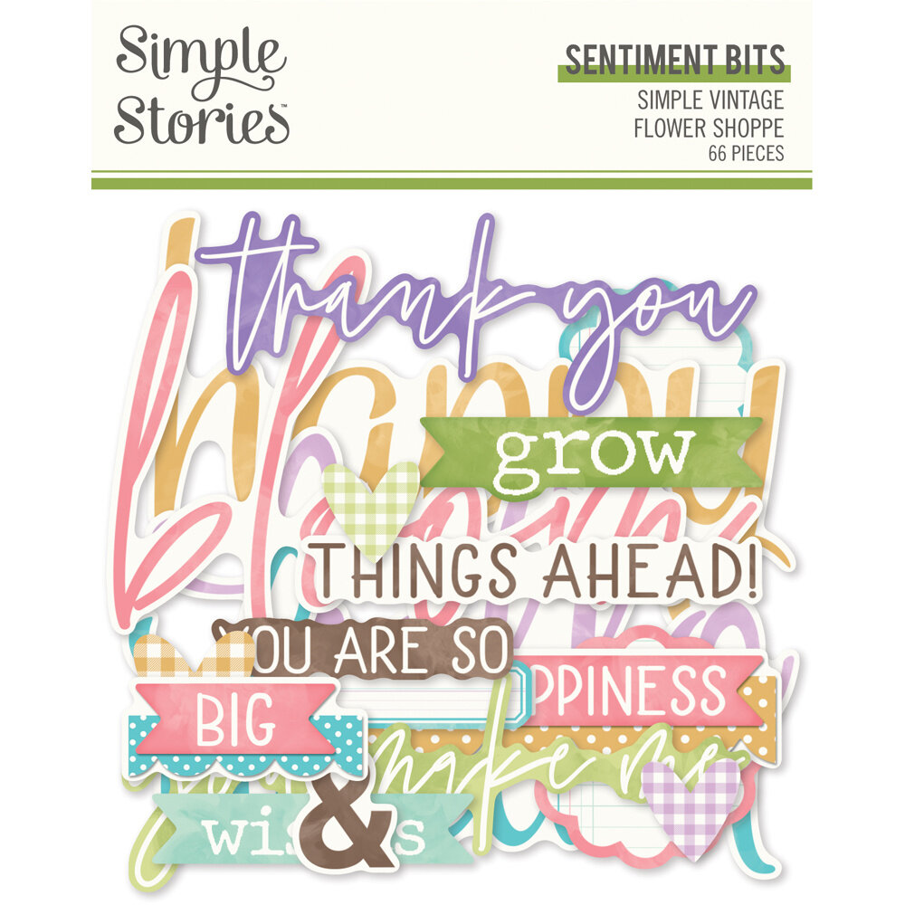 Simple Stories Simple Vintage Flower Shoppe Sentiment Bits & Pieces (24224)