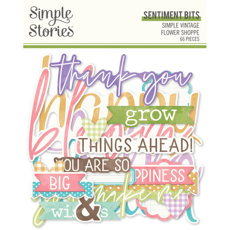 Simple Stories Simple Vintage Flower Shoppe Sentiment Bits & Pieces (24224)