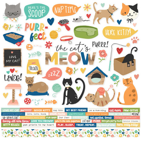 Simple Stories Fur Baby Cat Cardstock Stickers (24014)